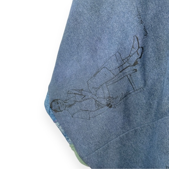 NWOT Paulo Redeem Upcycled Reclaimed Fabric 1 of 1 Blanket Cape Scarf - Picture 9 of 13